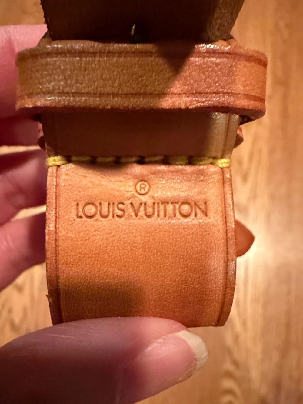 Louis Vuitton Brown Leather Luggage Tag with Strap